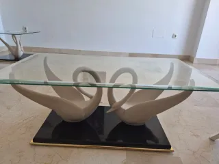 Mesas de centro cristal cisnes