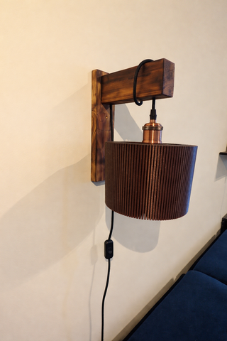 Lámpara de Pared Vintage Madera y Metal