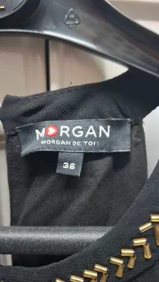 Top Morgan Negro con Bordado Dorado Talla S