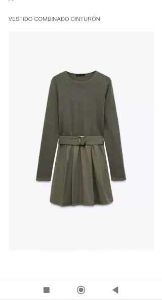 Vestido combinado Zara verde