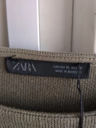 Vestido combinado Zara verde