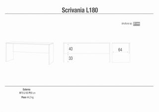 Scrivania Moderna 180cm Ampio Piano Rovere Chiaro