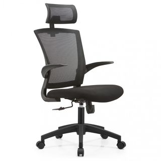 Poltrona Ufficio con Ruote Rete Poggiatesta Nera