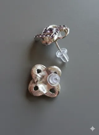 Orecchini Nodo d'Amore argento-viola