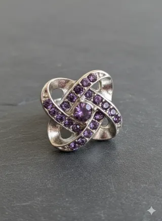 Orecchini Nodo d'Amore argento-viola