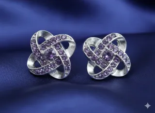 Orecchini Nodo d'Amore argento-viola