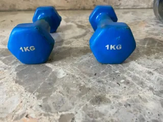 Juego de mancuernas cromadas