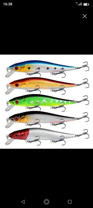 Set 5 señuelos pesca triple anzuelo