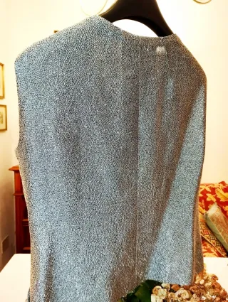 Camicia donna in lamé argento