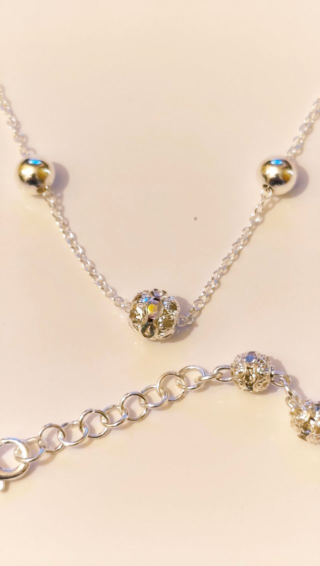 conjunto plata collar y pulsera