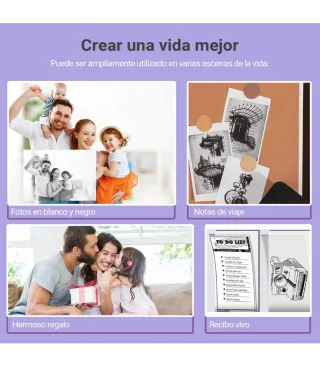 Mini Impresora Térmica Azul y Blanca