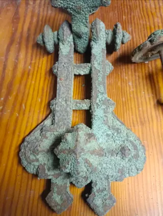 Llamador Aldaba S.XIX Bronce patina verde original