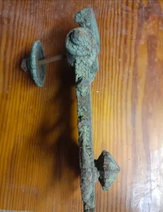 Llamador Aldaba S.XIX Bronce patina verde original