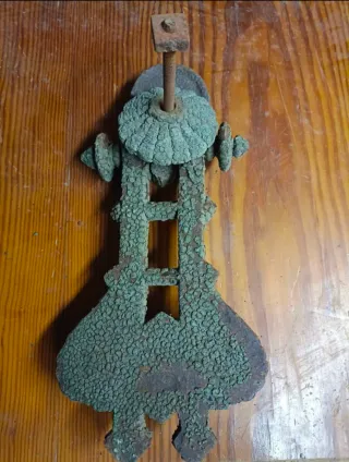 Llamador Aldaba S.XIX Bronce patina verde original