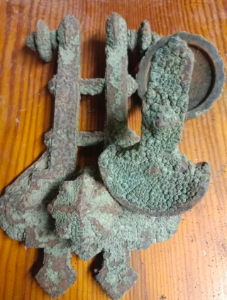 Llamador Aldaba S.XIX Bronce patina verde original