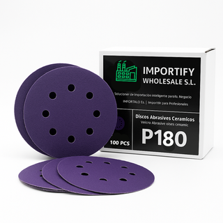 100 Discos Lija Cerámica 125mm 8H Velcro