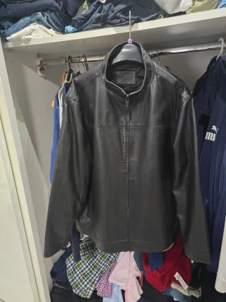 Chaqueta Piel Negra Marks&Spencer, 4XL Nueva