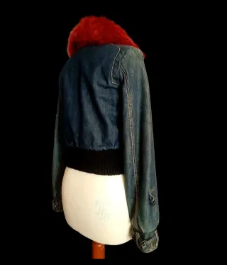 Chaqueta vaquera Exte con cuello rojo