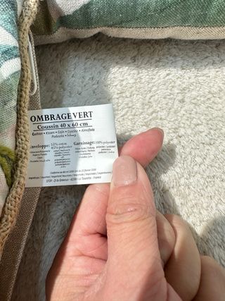 Cojín STOF France Hojas Verde 40x60cm