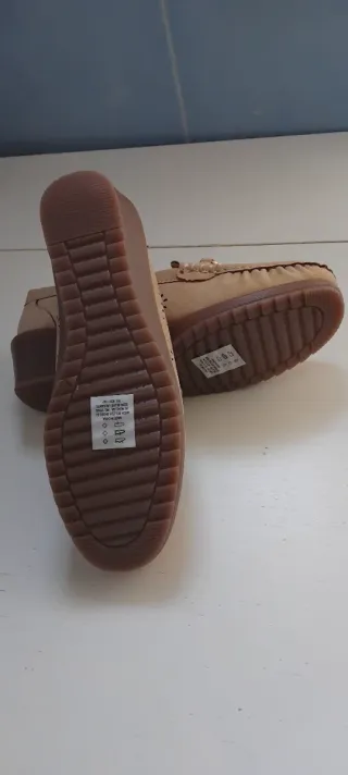 Zapatos ante beige mujer