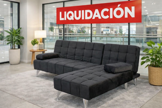 LIQUIDACIÓN! Sofá Cama Negro chaiselongue