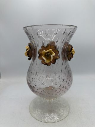 Vaso Murano con Fiori Vetro