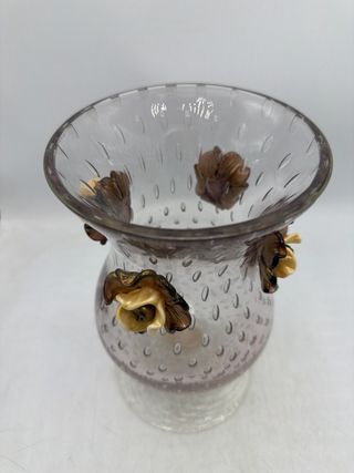 Vaso Murano con Fiori Vetro
