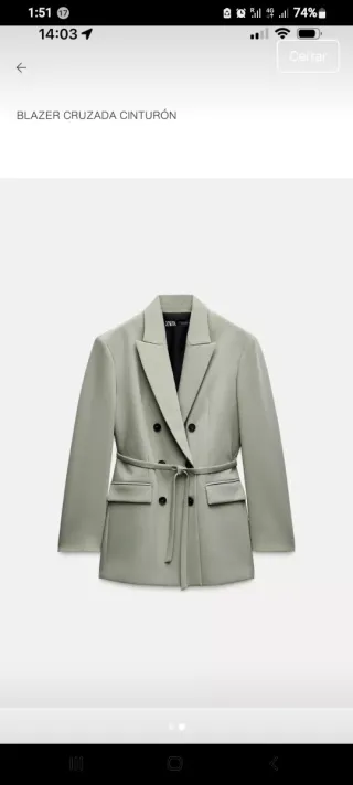 Conjunto Zara Chaqueta y Pantalón Beige