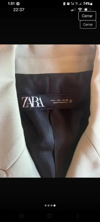 Conjunto Zara Chaqueta y Pantalón Beige