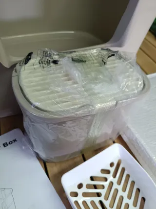 Feandrea Caja de Arena para Gatos Beige Capuchino