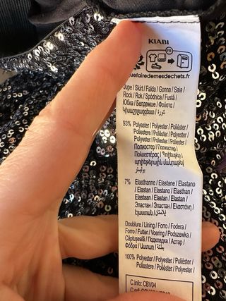 Falda midi lentejuelas Kiabi Talla M