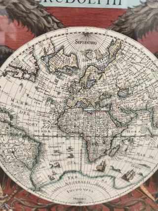 Cuadro Mapa Mundo Antiguo Dorado