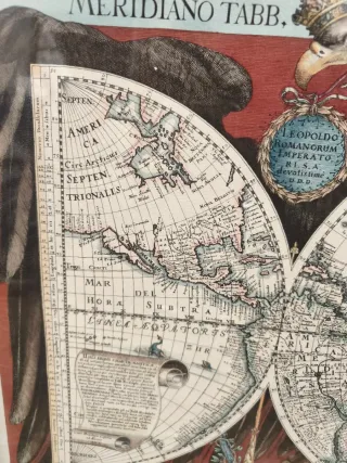 Cuadro Mapa Mundo Antiguo Dorado