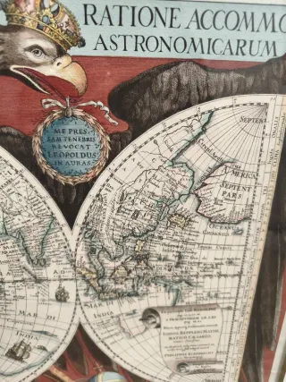 Cuadro Mapa Mundo Antiguo Dorado