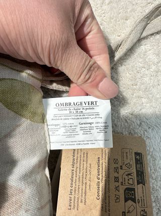 Cojín Silla STOF France 38x38cm Hojas