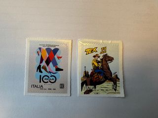 Coppia francobolli rari Italia MICAM TEX