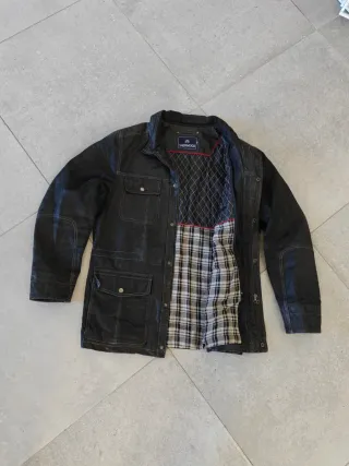 Cazadora Piel Sherwood Negra Talla XL