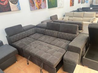 Sofá Cama Modular Gris 260cm