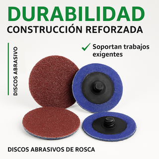 Discos Abrasivos Rosca 50mm P80 - 100 PCS