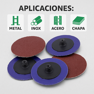 Discos Abrasivos Rosca 50mm P80 - 100 PCS