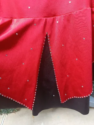 Maillot Patinaje Artístico Rojo y Negro