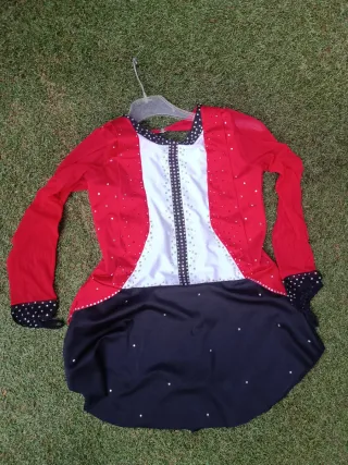 Maillot Patinaje Artístico Rojo y Negro