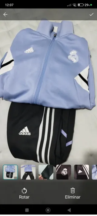 Chándal Adidas Real Madrid lila  y Negro talla 18