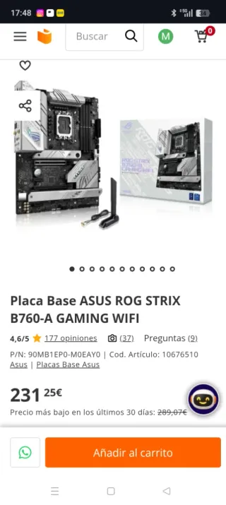 Placa Base ASUS ROG STRIX B760-A GAMING WIFI