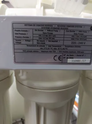 Nereo Ósmosis Inversa Doméstico 5 Etapas.