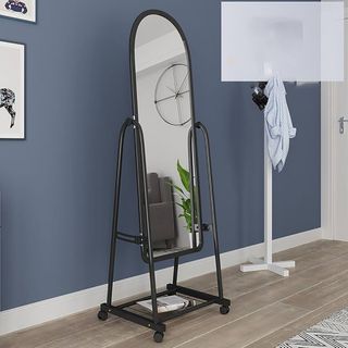 Specchio da terra con ruote nero