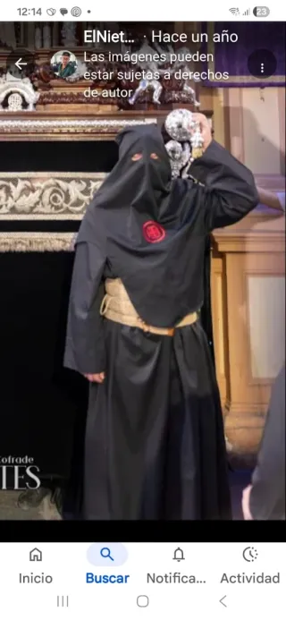 Hábito completo Semana Santa "San Agustín" Granada