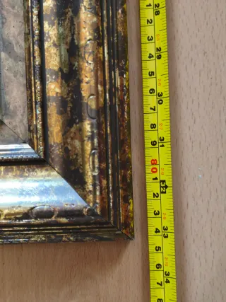 Marco antiguo 84x69cm dorado y plateado