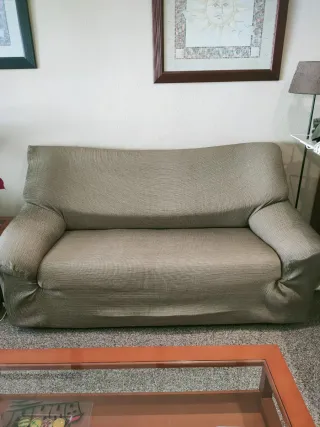 2 Sofás biplazas con fundas