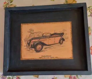 Set 4 Cuadros Coches Clásicos Vintage